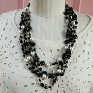 5 strand Blk / White Necklace